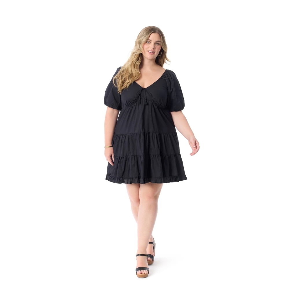 NWT Jessica Simpson Women's Adalle Denim Tiered Short Dress, Size 1X 2X 3X 4X